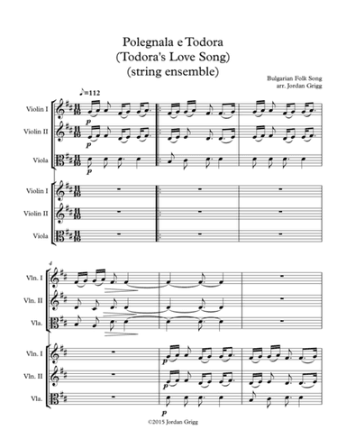 Polegnala e Todora (Todora's Love Song) (string ensemble) (arr. Jordan Grigg)