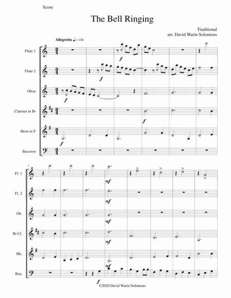 The bell ringing for wind sextet (arr. David Warin Solomons)