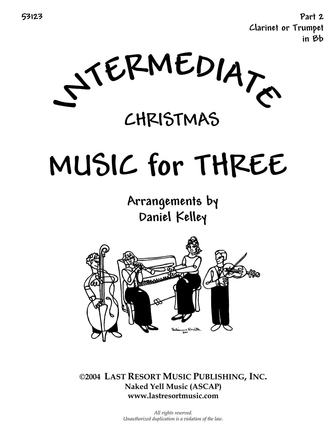 Intermediate Music for Three Christmas - Part 2 Clarinet  #53123 (arr. Daniel Kelley)
