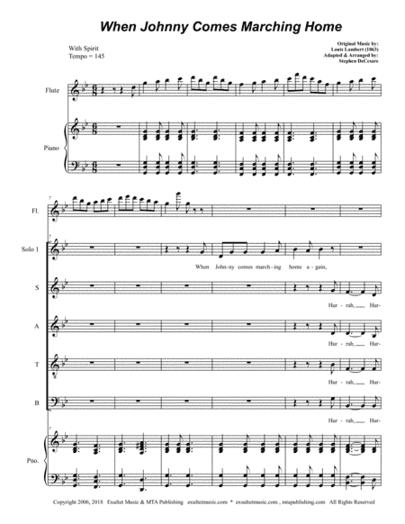 When Johnny Comes Marching Home (Solos and SATB) (arr. Stephen DeCesare)