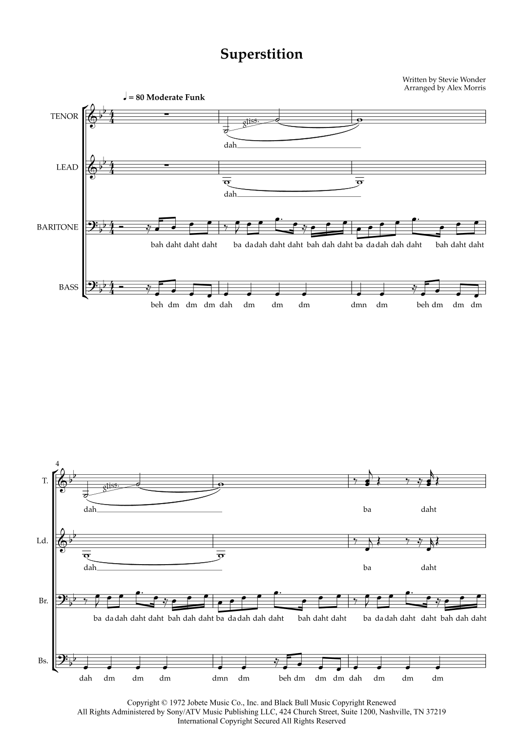 Superstition (arr. Alex Morris)