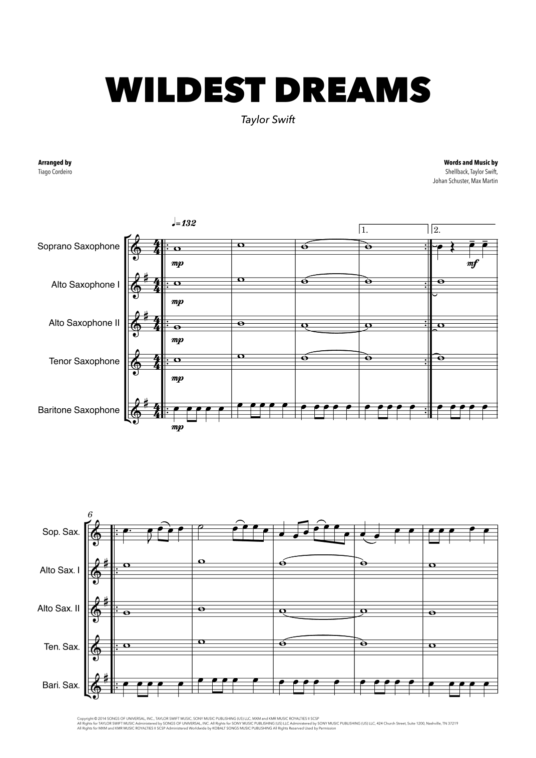Wildest Dreams (arr. Tiago Cordeiro)