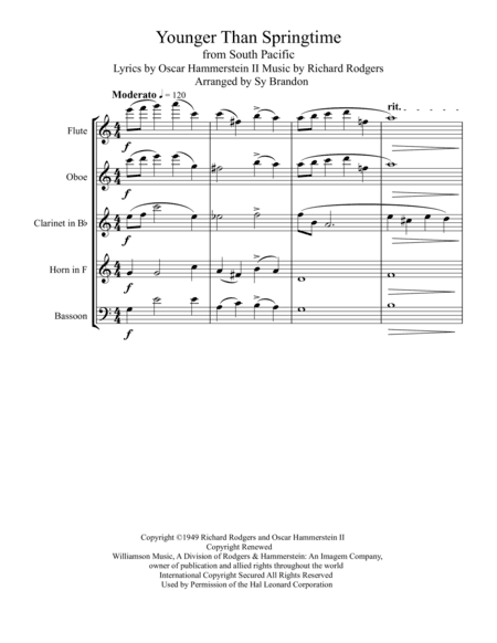 Younger Than Springtime (arr. Sy Brandon)