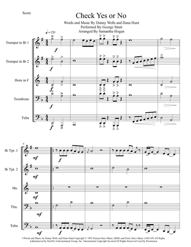 Check Yes Or No (arr. Samantha J Hogan)