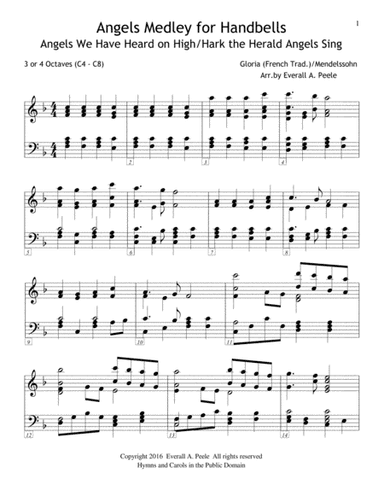 Angels Medley (Handbells) (Angels We Have Heard on High, Hark the Herald Angels Sing) (arr. Everall A. Peele)