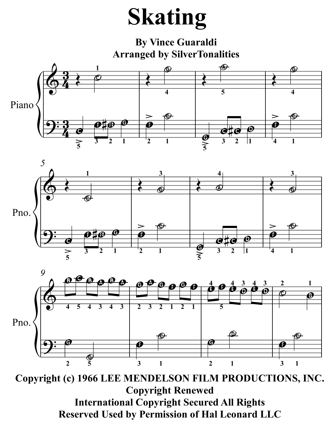 Skating (arr. SilverTonalities)