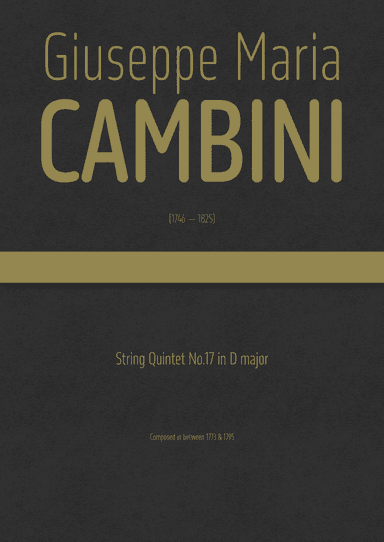 Cambini - String Quintet No.17 in D major (arr. J.G. Cucó Barber)