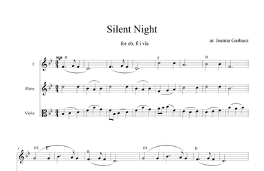 Silent Night for oboe, flute and viola (arr. Joanna Garbacz)