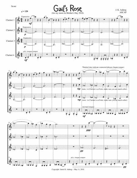 Gail's Rose (Clarinet Quartet)