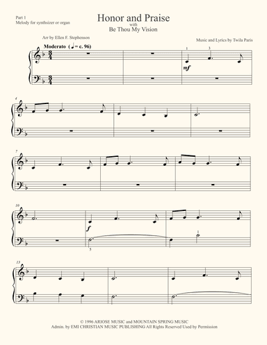 Honor And Praise (arr. Ellen Foncannon Stephenson)