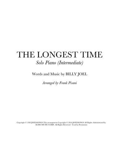 The Longest Time (arr. Frank Pisani)