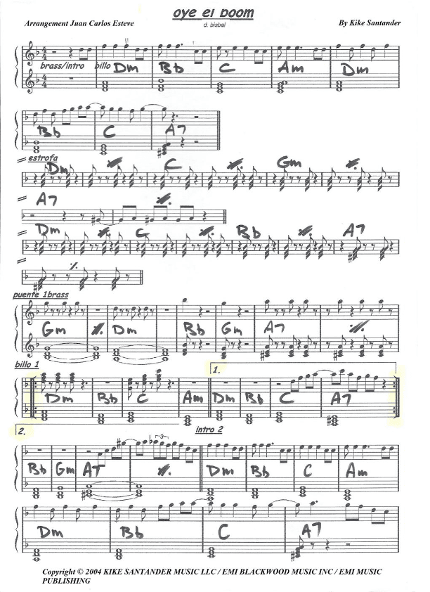 Oye El Bum (arr. juan carlos esteve / Gran Coda)