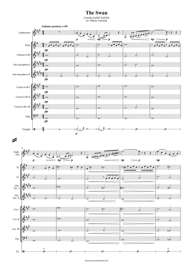 The Swan - for wind orchestra and euphonium (easy version) (arr. Mariia Yaremak)