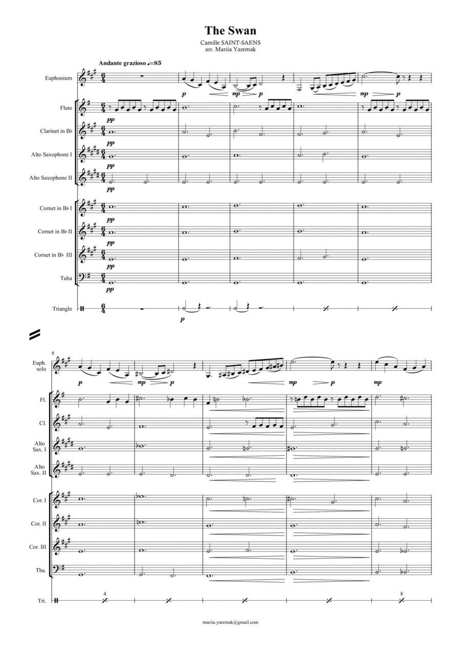 The Swan - for wind orchestra and euphonium (easy version) (arr. Mariia Yaremak)