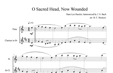 O Sacred Head, Now Wounded (Flute and Clarinet Duet) (arr. B. C. Dockery)