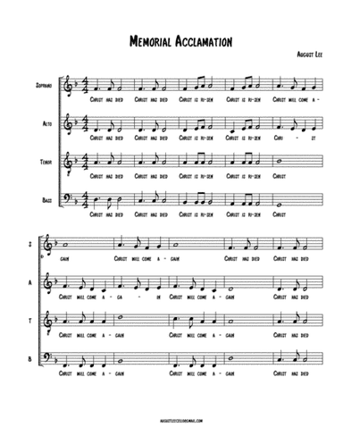 Christ has died, Christ is risen, Christ will come again (Memorial Acclamation)