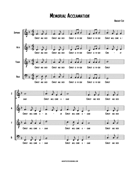 Christ has died, Christ is risen, Christ will come again (Memorial Acclamation)