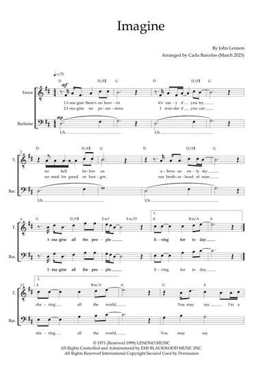 Imagine (arr. Cadu Barcelos)