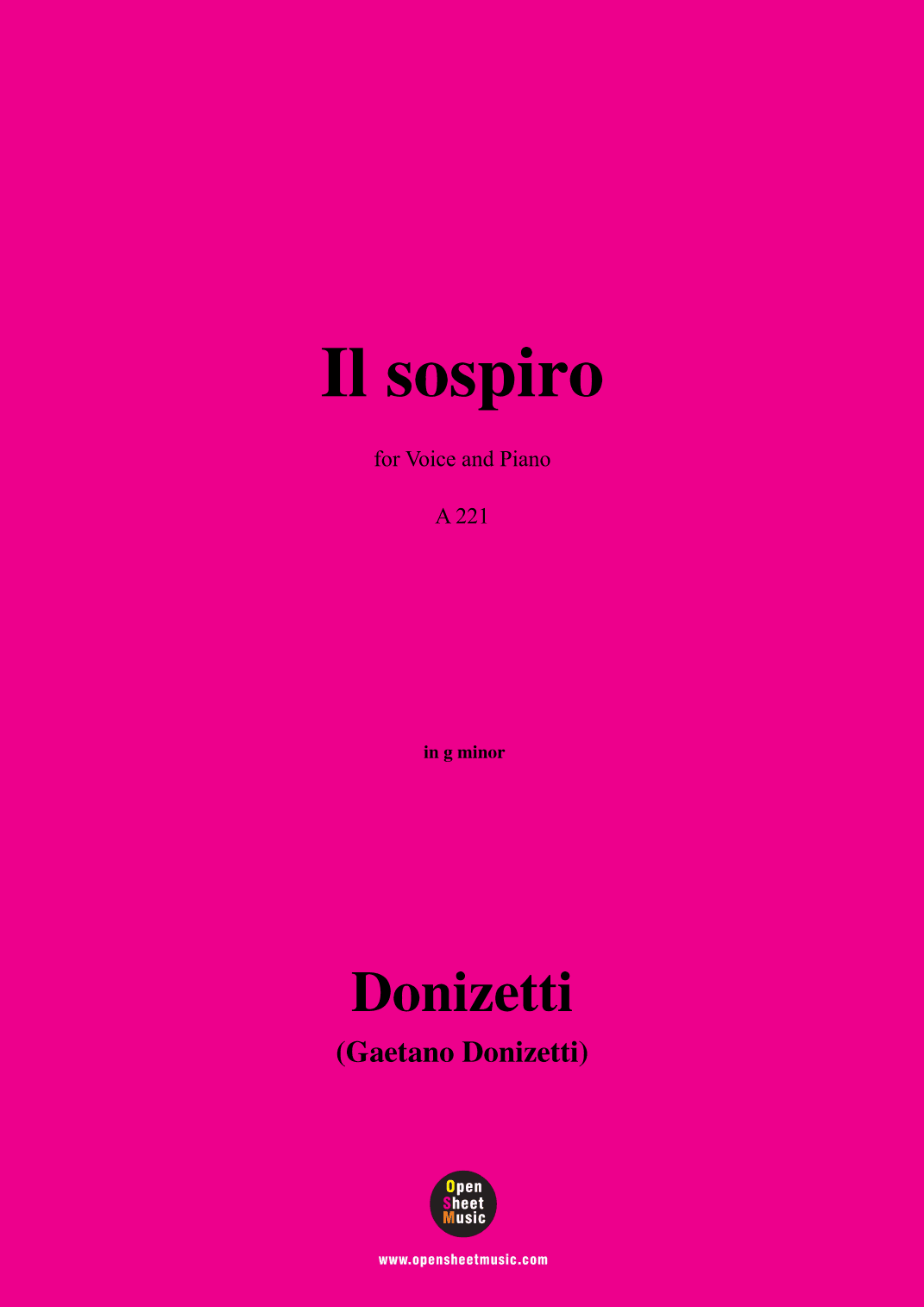 Donizetti-Il sospiro,in g minor,for Voice and Piano (arr. MSM)