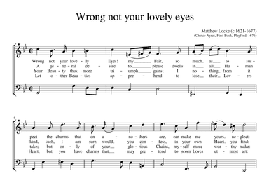 Wrong not your lovely eyes (arr. Early Music Scores)