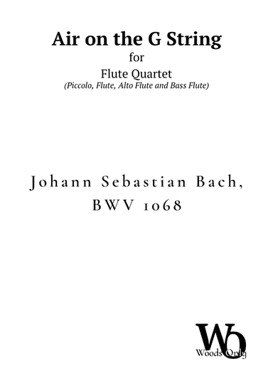 Air on the G String by Bach for Flute Choir Quartet (arr. Ander)