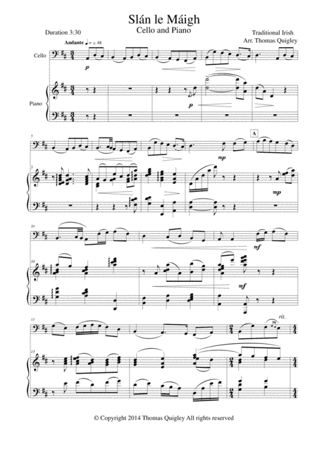 Slán le Máigh (arr. Thomas Quigley)