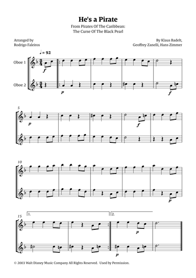 He's A Pirate (arr. Rodrigo Faleiros)