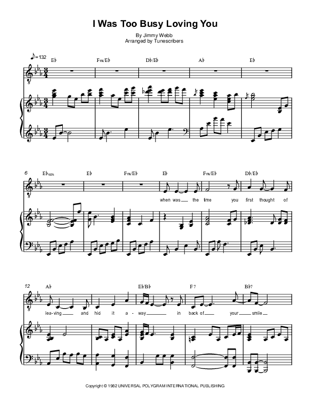 I Was Too Busy Loving You (arr. Tunescribers)