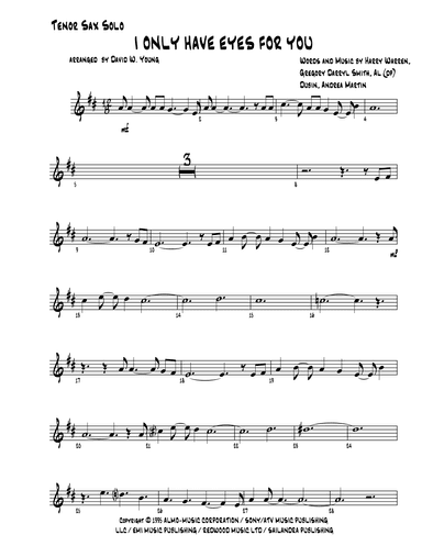 I Only Have Eyes For You (arr. David W. Young)