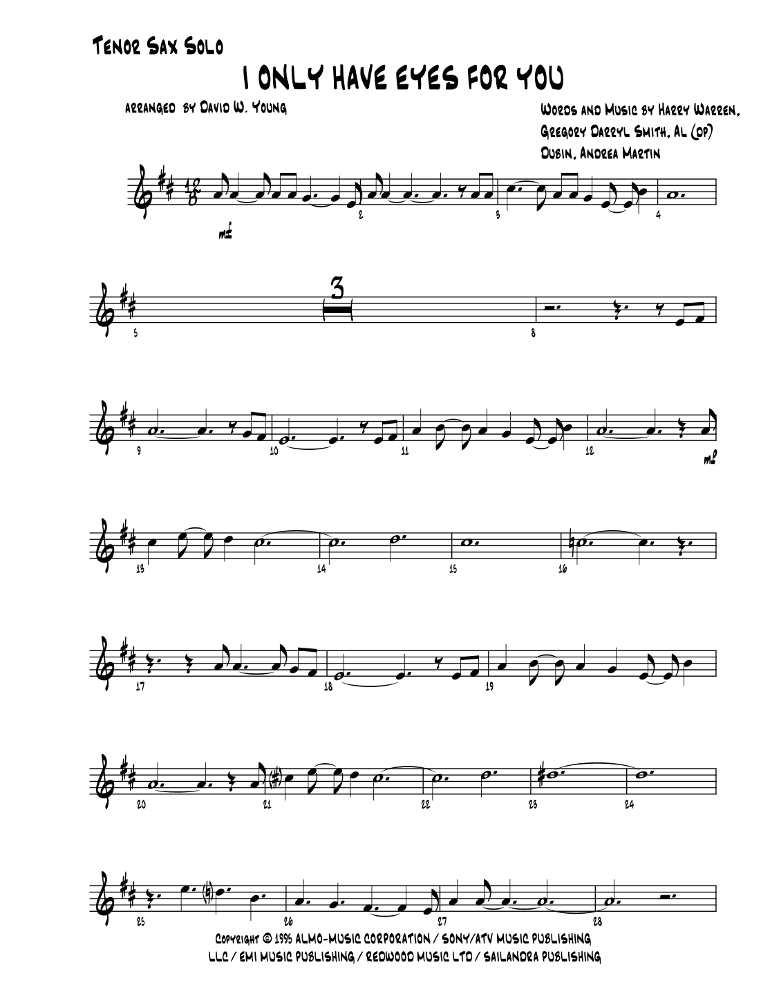I Only Have Eyes For You (arr. David W. Young)