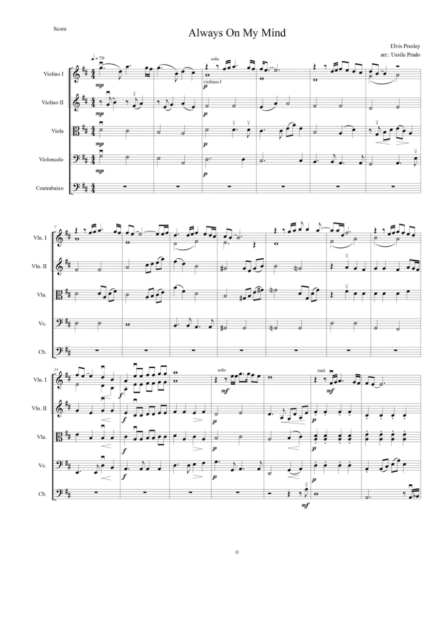 Always On My Mind (arr. Uesile Prado)