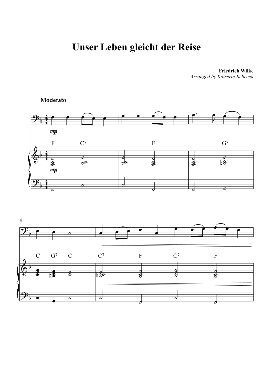 Unser Leben gleicht der Reise (arr. Kaiserin Rebecca)