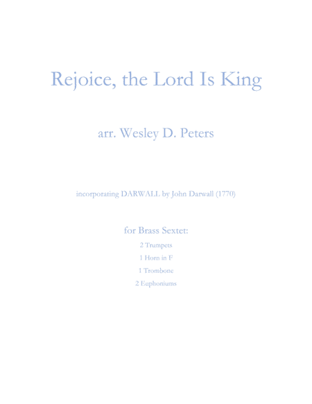 Rejoice, the Lord is King (Brass Sextet) (arr. Wesley D. Peters)