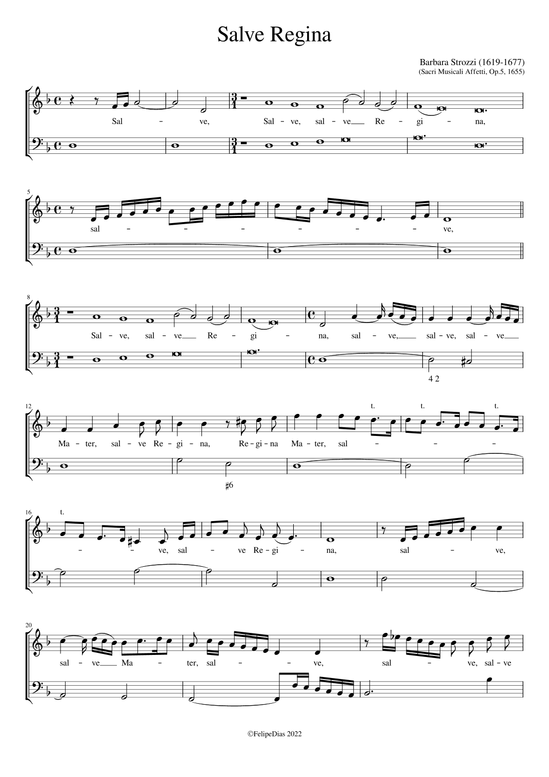 Salve Regina (arr. Early Music Scores)