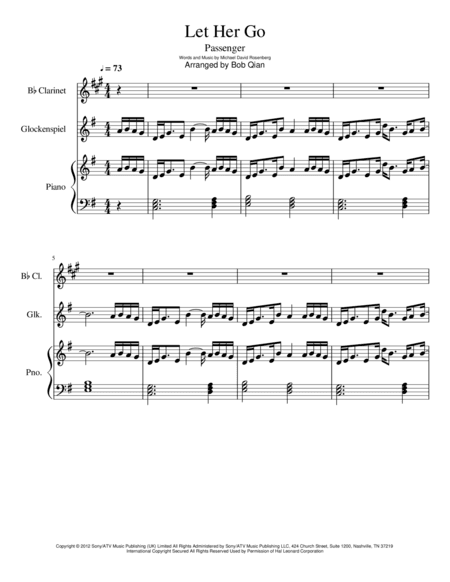 Let Her Go (arr. B. Qian Music)