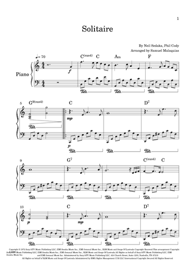 Solitaire (arr. SAMUEL DE SOUZA MALAQUIAS)