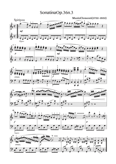 Sonatina in C major, Op 36 No 3 (arr. Adrienne Low)