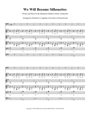 We Will Become Silhouettes (arr. Dan Roberts)