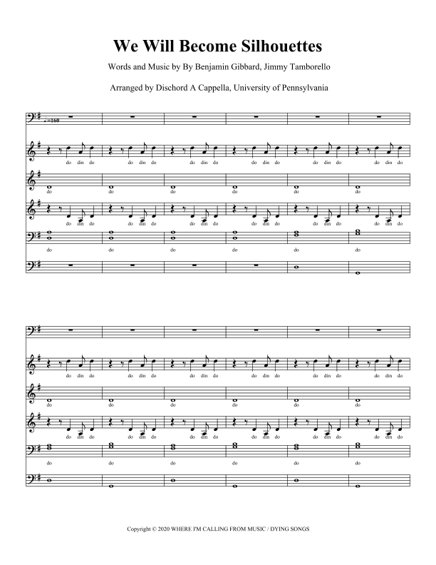 We Will Become Silhouettes (arr. Dan Roberts)