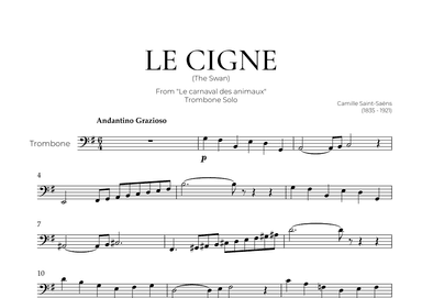 The Swan (Trombone Solo) - Saint Saens (arr. Pedro Merendi)