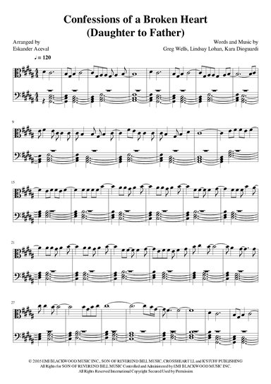 Confessions Of A Broken Heart (daughter To Father) (arr. Eskander Aceval)