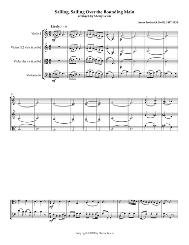Sailing, Sailing Over the Bounding Main (arr. Sherry Lewis)
