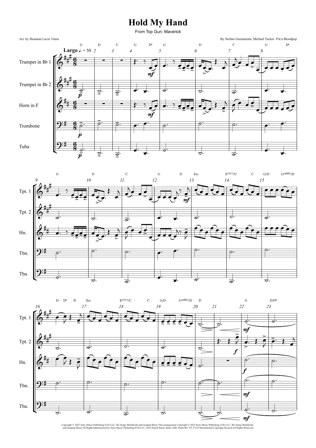 Hold My Hand (arr. Jhonatan Lucio Viana)