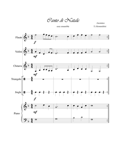 Canto di Natale. Easy ensamble (arr. Ester Alessandrini)