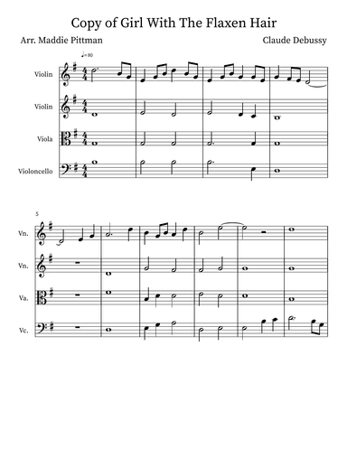 The Girl with the Flaxen Hair (arr. Madeleine Pittman)