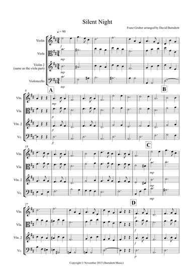Silent Night for String Trio (arr. David Burndrett)