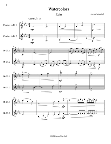 Watercolors for Clarinet Duet