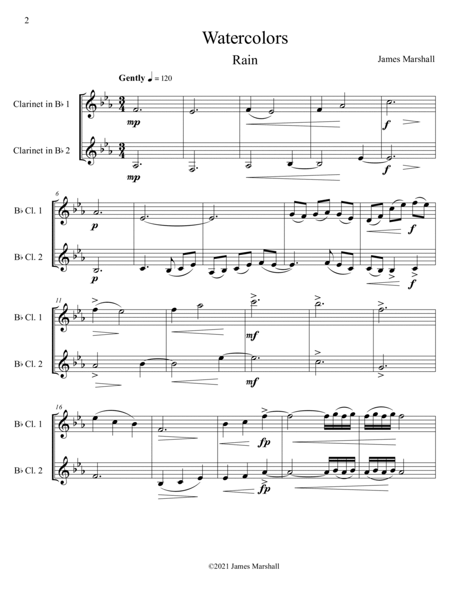 Watercolors for Clarinet Duet