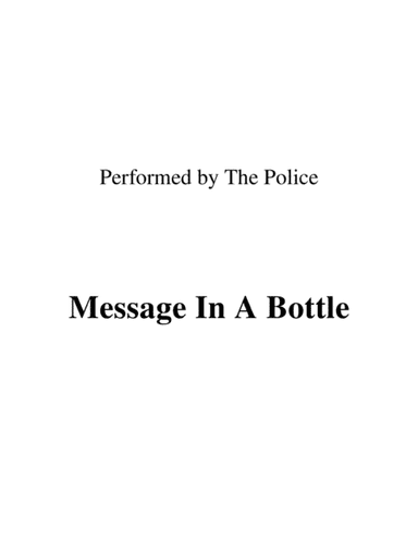Message In A Bottle (arr. Ronn M)
