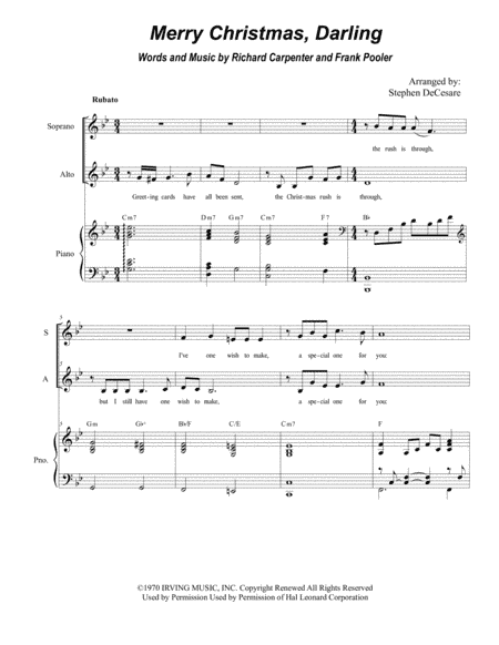 Merry Christmas, Darling (arr. Stephen DeCesare)